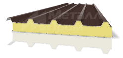 Сендвичная панель металлическая кровельная 100 мм ПИР (PIR) [вес от 12,5 кг]
