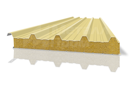 Сендвичная панель металлическая кровельная 50 мм с минеральной ватой