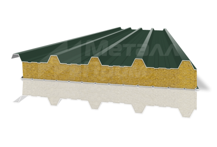 Сендвичная панель металлическая кровельная 250 мм с минеральной ватой