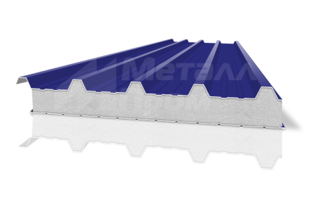 Сэндвич-панель трехслойная металлическая кровельная 150 мм из пенополистирола