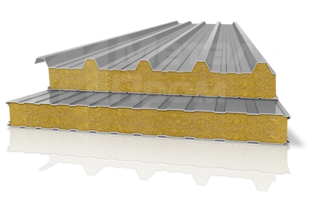 Сэндвич-панель 0,7 мм металл негорючая с МВУ